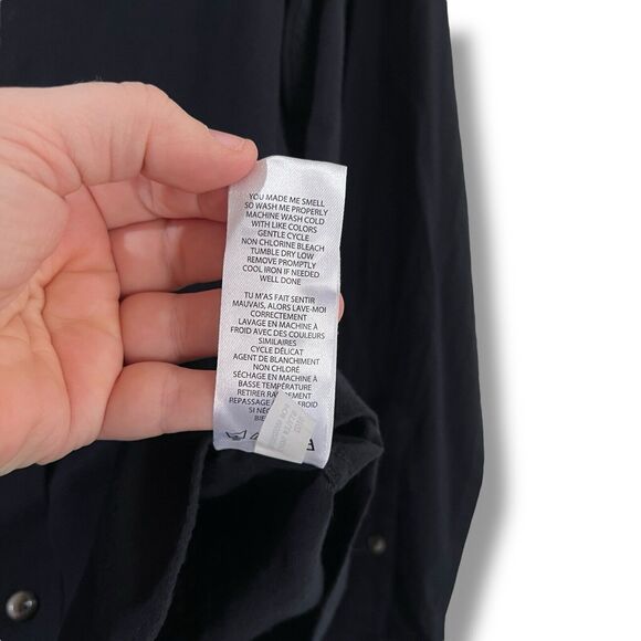 NWT Travis Mathew Mens Sz S Cloud Flannel Button Up Long Sleeve Shirt Black $140 - Picture 8 of 11